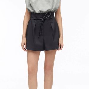 Phillip Lim Black Origami Pleated Shorts